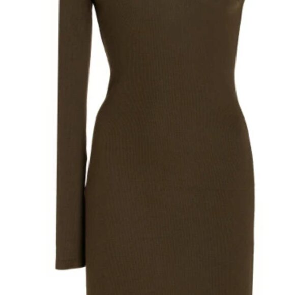 K.ngsley - R4 Asymmetric Stretch-Cotton Mini Dress - Green - S - - Picture 1 of 2